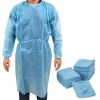 Hospital Disposable Gowns with Sleeves X-Large, Pack of 25 Blue Disposable Isolation Gowns, PPE Medical Disposable Gown with 45 GSM