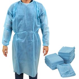 Hospital Disposable Gowns with Sleeves X-Large, Pack of 25 Blue Disposable Isolation Gowns, PPE Medical Disposable Gown with 45 GSM