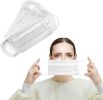Disposable Face Protectors. Pack of 2500 White Face Masks Disposable Protectors; 3-ply Adult Masks with Nose Bar. Face Guards with Adjustable Earloop