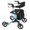 Aluminum Frame Folding Lift Walker Blue RT
