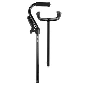 Quad Walking Cane 10-Level Height Adjustable Walking Stick 4-Pronged Stable Base