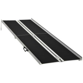 HOMCOM Accessibility Ramp, 10ft, Aluminum, Non-Slip, Folding Pathway for Quick Access, Steps, Doorways