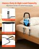 VEVOR Bed Rail for Elderly, Bedside Assist Rails with PU Handrail, Adjustable Height Pipe Bedside Cane