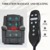 Recliner Massage Armchair with Heat, Oversized Swivel Rocker with Footrest, Remote and Side Pockets, Gray