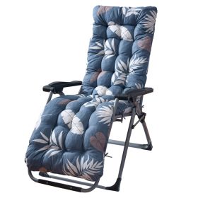 67x22in Chaise Lounger Cushion Recliner Rocking Chair Sofa Mat Deck Chair Cushion (Option: blue_greyleaf)