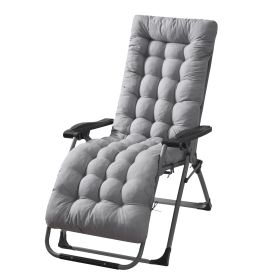 71x22in Chaise Lounger Cushion Recliner Rocking Chair Sofa Mat Deck Chair Cushion (Option: plus_grey)