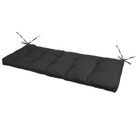 Bench Seat Cushion For Indoor Outdoor Furniture Non Slip Long Chair Cushion with Ties Strap  Swing Cushion 51.18x19.68IN For Garden Patio Balcony Entr (Option: Black)