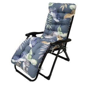 67x22in Chaise Lounger Cushion Recliner Rocking Chair Sofa Mat Deck Chair Cushion (Option: blue_multileaf)