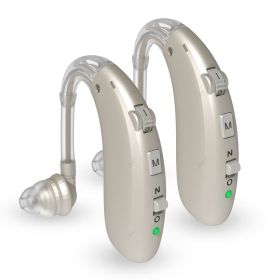 Rechargeable Digital Hearing Aid Adjustable Tone 2024 Best Sound Amplifier Portable Deaf Elderly BTE Hearing Aids (Color: SILVER 2 PCS)