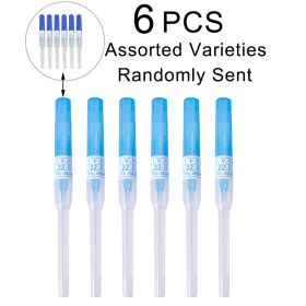 6pcs Sterilized Catheter Piercing Needles Supply Professional Piercing Stores Home Nose Lip Ear Eyebrow Body Piercing Needle (Color: 22G(0.7mm)-6pcs)