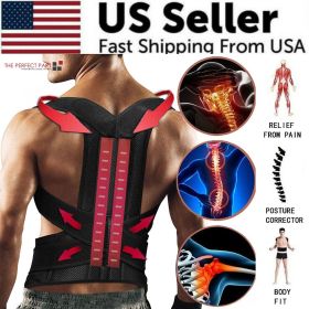 Adjustable Posture Corrector Low Back Support Shoulder Brace Belt For Men Women (Brace Size: 2XL)