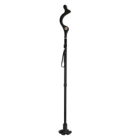 Posture Walking Cane for Men Women Old People Collapsible Walking Cane Heavy Duty Walking Stick with 10 Adjustable Heights for Hiking (Color: Black, size: One size)