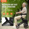 VEVOR Folding Rollator Walker for Seniors and Adults, Lightweight Aluminum Rolling Walker with Seat and Adjustable Handle