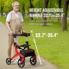 VEVOR Folding Rollator Walker for Seniors and Adults, Lightweight Aluminum Rolling Walker with Seat and Adjustable Handle